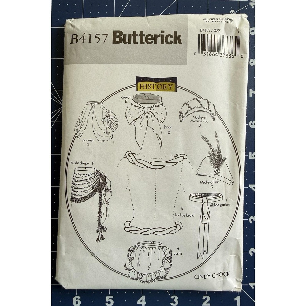 Butterick B4157 Pattern Medieval, Renaissance accessories One Size UC
